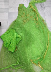 Vibrant Green Embroidered Kurta Set