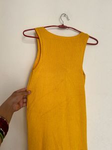 Vibrant Yellow Sleeveless Bodycon Dress
