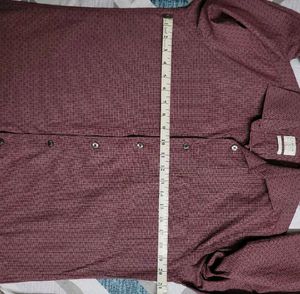 Arrow Men's Burgundy Printed Formal Shirt