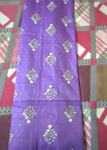 Purple Dress Material with Embellishments