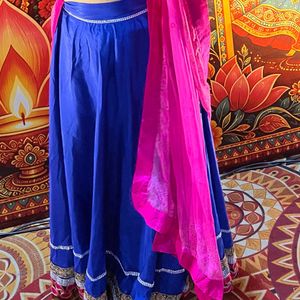 Vibrant Royal Blue Navratri Skirt