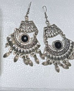 Bohemian Black Stone Chandelier Earrings with free