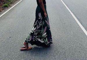 Bohemian Floral Print Maxi Skirt or can ethnic