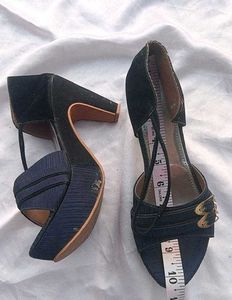 Stylish Navy Blue Platform wedge heels