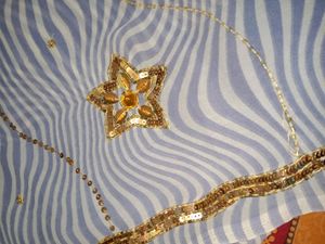 Beautiful Laheriya Saree With Blouse (Sky) (34-36