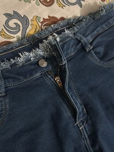 Frayed Hem Denim Jeans
