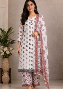 ❤️💚 Kalamkari 3 Pc Dress Set