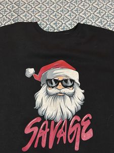 Santa Graphic Print Sweatshirt