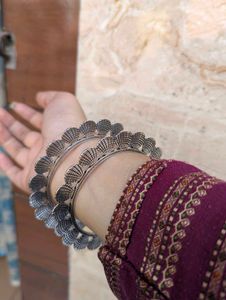 Navratri Silver Oxidised Bangles