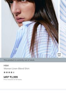 H&amp;M Blue Striped Shirt38 cover or shirt