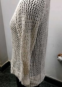 Knitted Cream Sweater - Stylish &amp; Comfy
