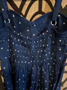 Blue Star Print Mini Dress