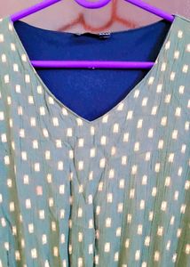 Green Polka Dot Flared Dress