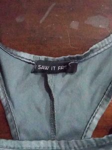 Sage Green Satin Racerback Crop Top
