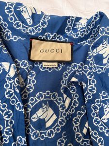 Authentic Gucci Horse Print Silk Shirt