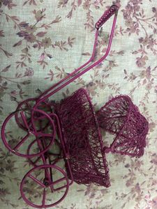 Metal Pink Wire Baby Stroller Decor