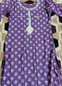Purple Printed Kurta