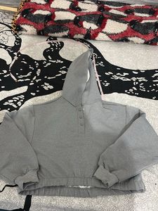 Grey Cropped Hoodie