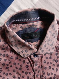 Pearl Men's Pink Leaf Print Shirt