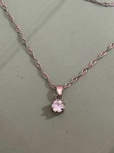 Elegant Solitaire Pendant Necklace silver