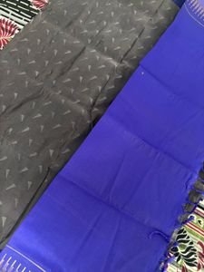 Elegant Grey Saree with Blue Border