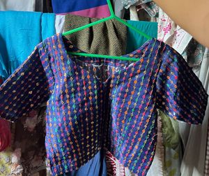 Embroidered Blue Blouse