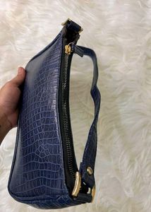 Blue ( Croc Embossed ) Shoulder Bag