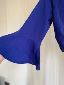 River Island Blue Wrap Top