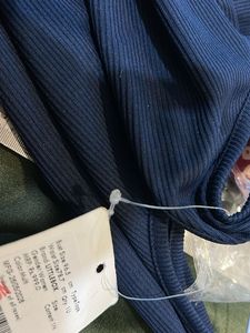 Navy Blue Ribbed Button-Up Tank Top