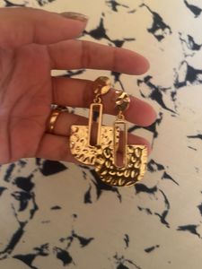 Hammered Gold Statement Earrings
