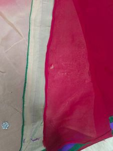 Pure Georgette dual shade saree used gently