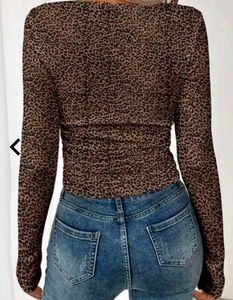 Leopard Print Long Sleeve Top