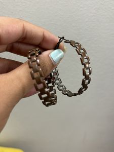 Bronze Oxidised Hoop Earrings