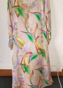 Beautiful Floral Print Kurta with Embellishments