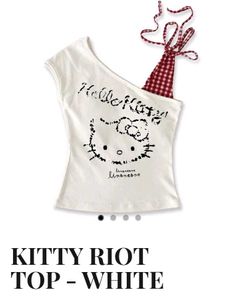 Cute Hello Kitty White Cropped Top