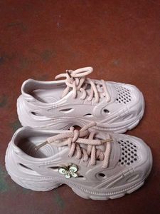 Cute Pink Sneakers with Flower Charm