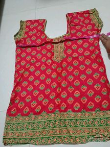 Red &amp; White Kurta Set