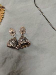 Elegant Oxidized Jhumka Earrings