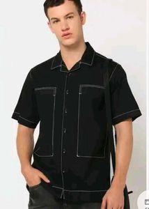 New ZARA Black Short Sleeve Shirt