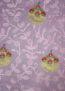 Beautiful Lavender Embroidered Saree