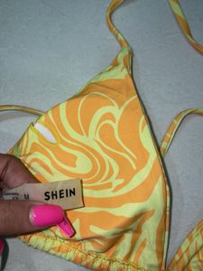Y2K Yellow Swirl Bikini Top