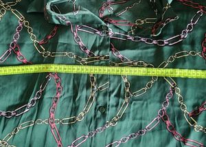 Stylish Green Chain Print Shirt