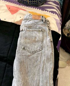 Grey Acid Wash Ripped Jeans
