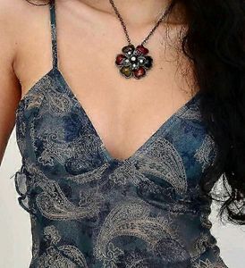 Blue boho paisley print cami top