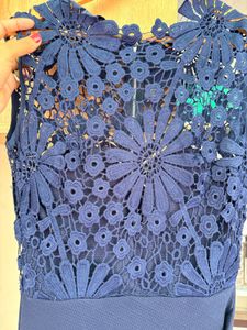 Elegant Navy Blue Lace Dress
