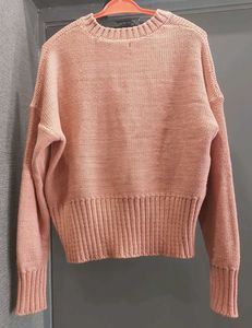 Pink Knit Cropped Sweater Jumper