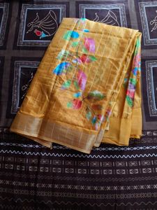 Beautiful Yellow Saree in art silk 😍💛