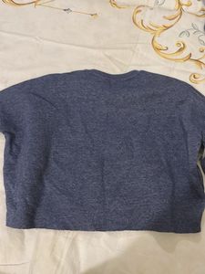 H&amp;M Blue Fleece Crop Sweatshirt