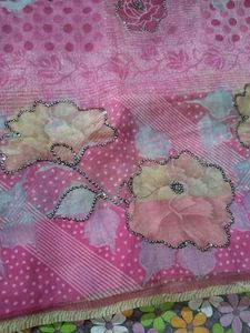 Elegant Pink Floral Saree