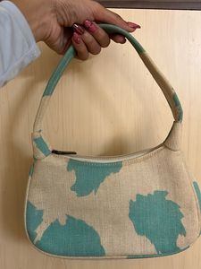 Cute Cow Print Jute Shoulder Bag